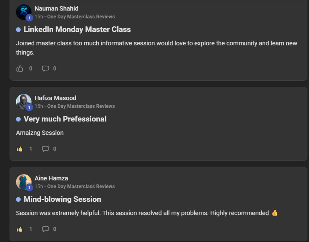 Masterclass review 1