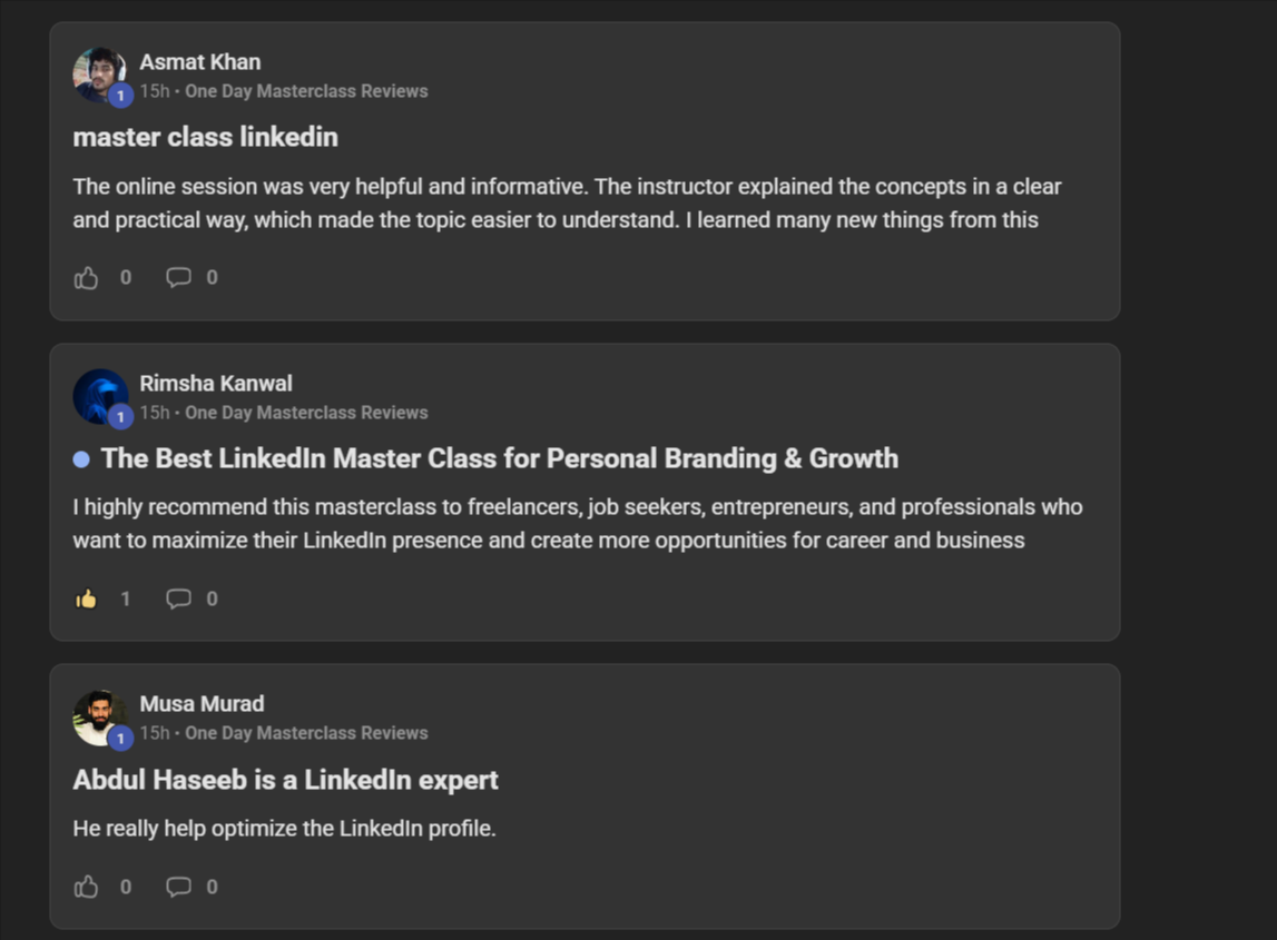Masterclass review 2